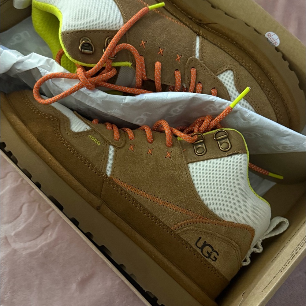 UGG Tan and Orange Suede Sneakers